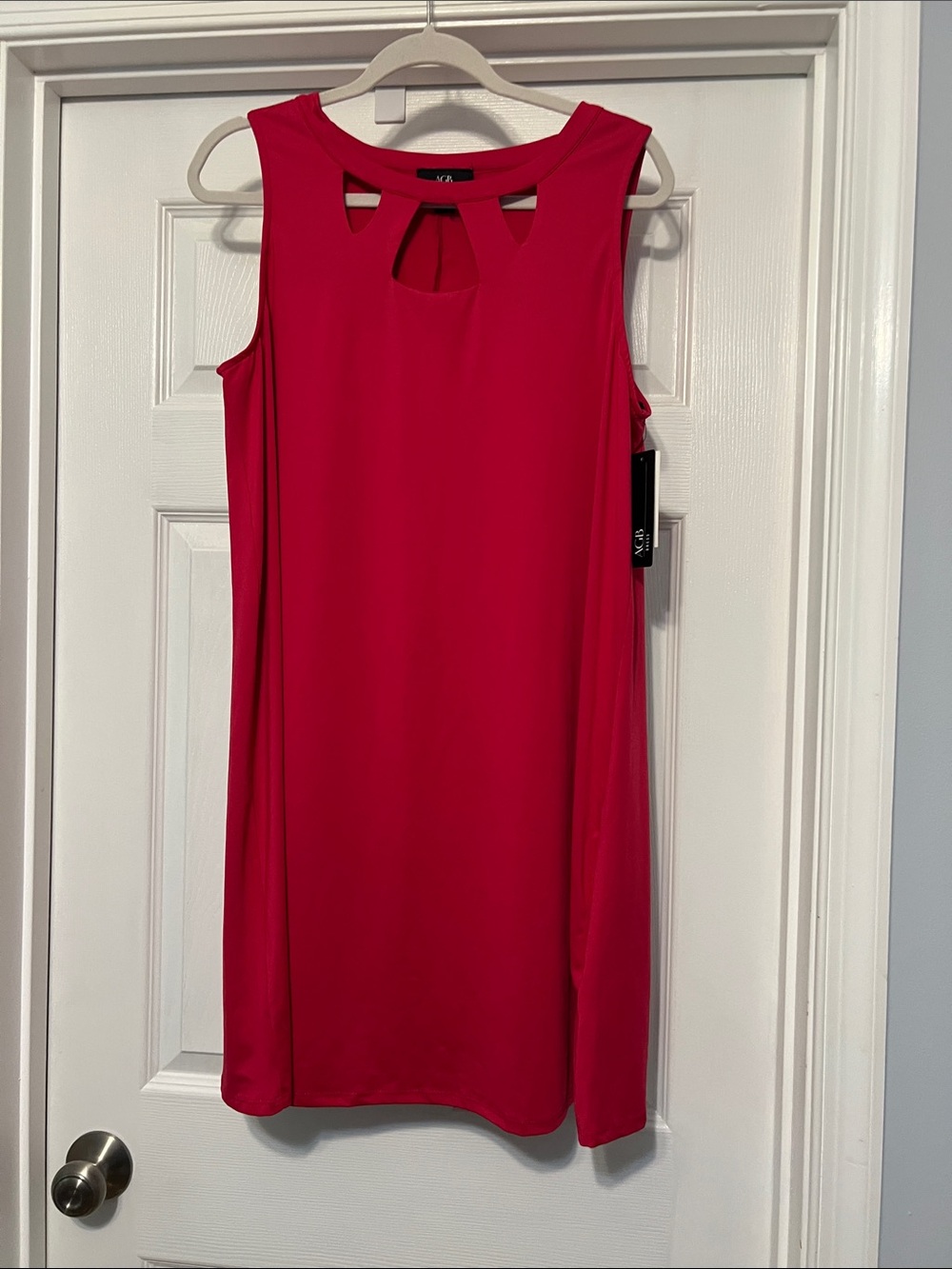 FA Bold Pink Sleeveless Keyhole Shift Dress